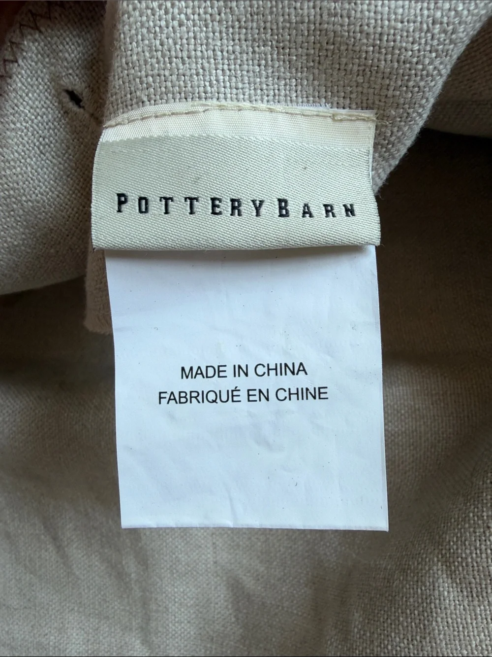 Pottery Barn Leather and Linen Button Square Pillow Cover 20x20 appx